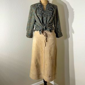Hugo Buscati Vintage Suede Leather Skirt